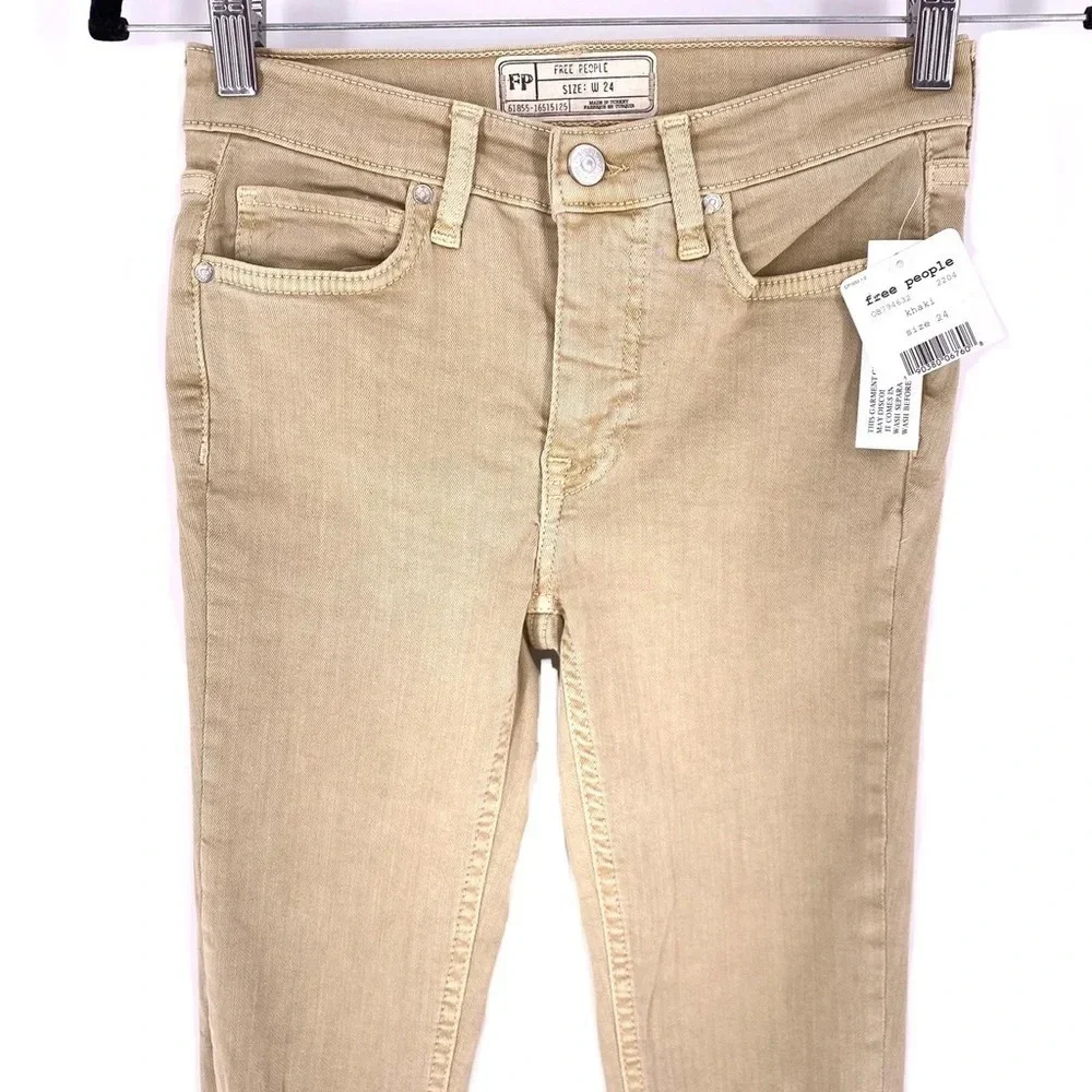 Free People High Rise Distressed Skinny Jeans